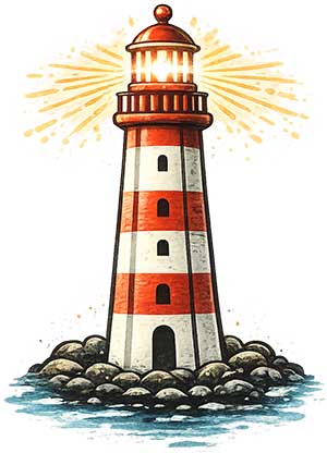 Drawing of a lighthouse