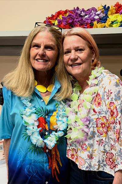 Ladies with hawaiian leis